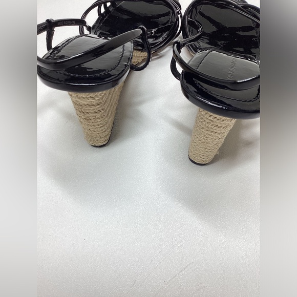 Tory Burch Black Multi Strap 75MM Wedge Sandals Size 9 - Picture 3 of 15